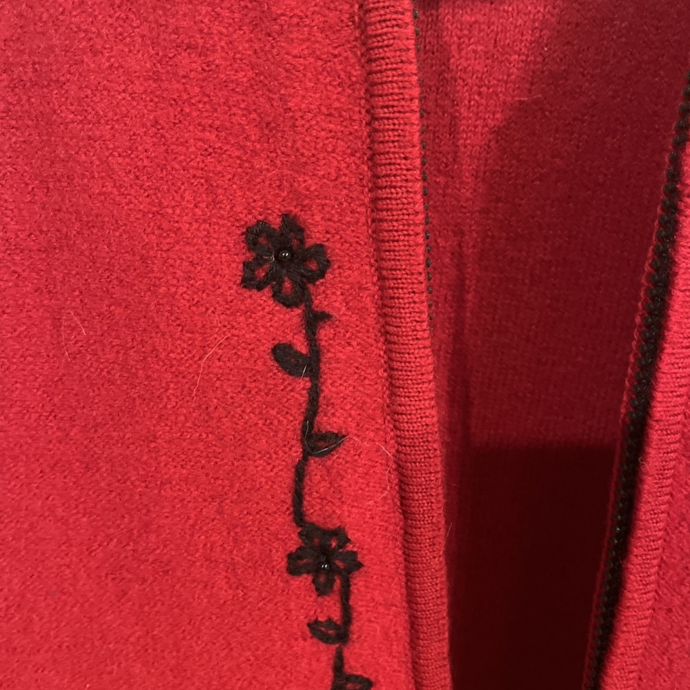 Coldwater Creek Sweater Vest Womens Large Sleeveless Holiday Floral Embroidery - Picture 7 of 7
